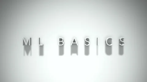 Ml basics 3D title animation with shadows on a white background Stock Footage 297025443