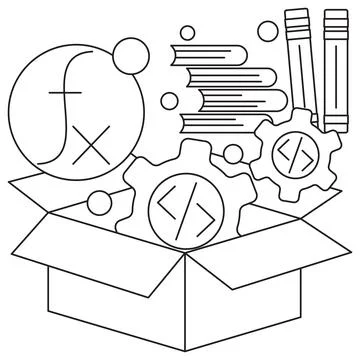 ML Frameworks and Libraries icon 스톡 일러스트