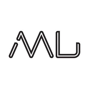 Ml initial letter vector logo icon Illustrazione stock