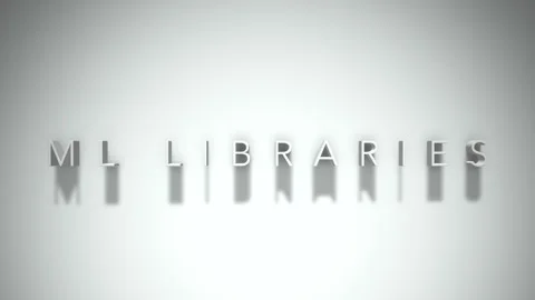 Ml libraries 3D title animation white text on a white background Stock Footage 299427522