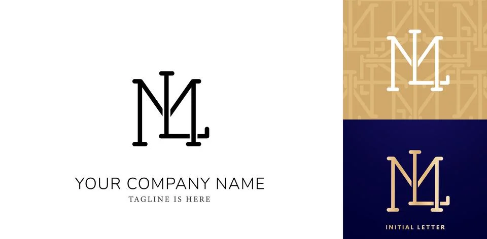 ML Monogram Letter Stock Illustration