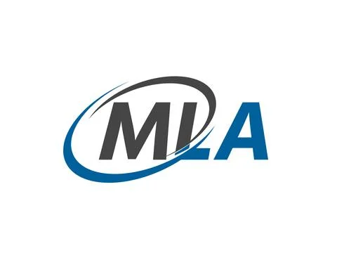 MLA letter creative modern elegant swoosh logo design Stock Illustration