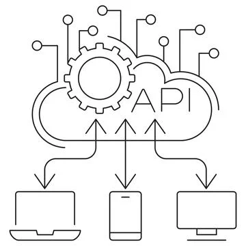 MLaaS and API Services in Machine Learning Infrastructure Icon Stock Illustration