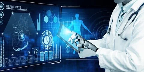 MLB 3D rendering medical artificial intelligence robot Stock Illustration