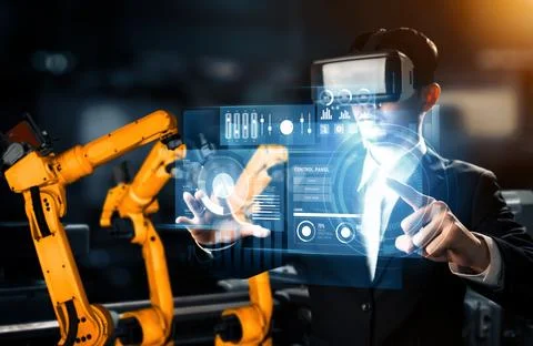 MLB Advanced robot arm system for digital industry and factory robotic Foto stock