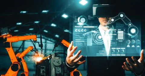 MLB Advanced robot arm system for digital industry and factory robotic Stockfoto's