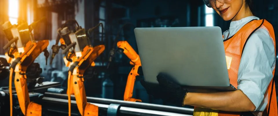 MLB Advanced robot arm system for digital industry and factory robotic Stock Photos