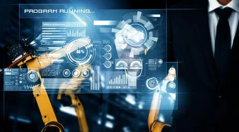 MLB Advanced robot arm system for digital industry and factory robotic Foto stock