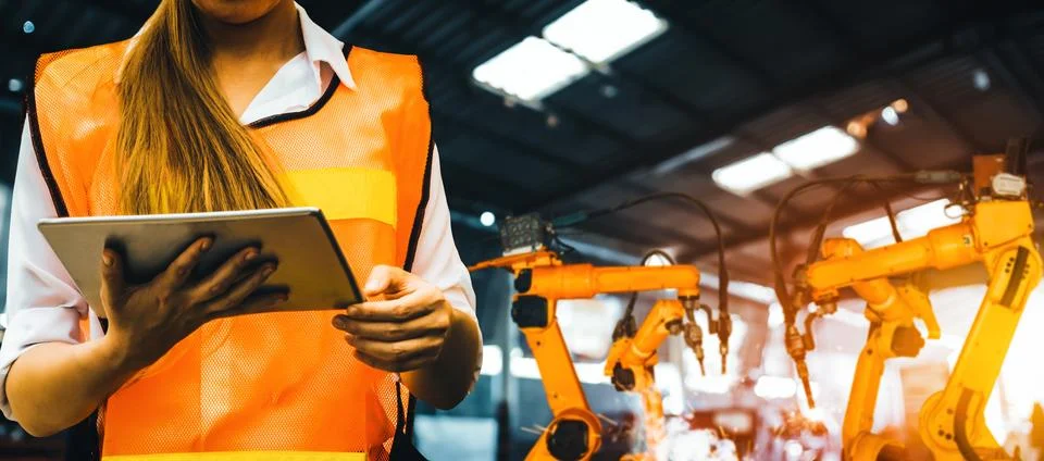 MLB Advanced robot arm system for digital industry and factory robotic Stock Photos