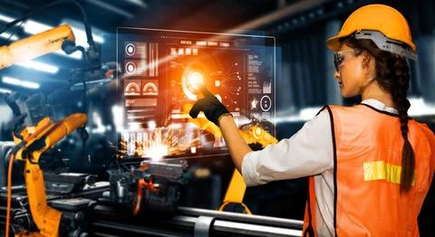 MLB Advanced robot arm system for digital industry and factory robotic Stockfoto's