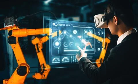 MLB Advanced robot arm system for digital industry and factory robotic Stockfoto's