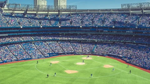 MLB Baseball Game Stadium Timelapse Toronto Rogers Centre Medium Video stock 50674396