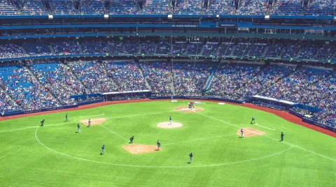 MLB Baseball Game Stadium Timelapse Toronto Rogers Centre Closeup Video stock 50675249