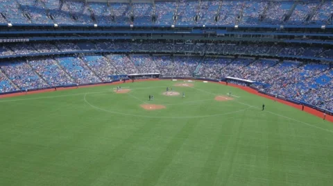 MLB Baseball Game Stadium Toronto Rogers Centre Field Medium Vídeo Stock 50676127