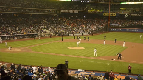 MLB Baseball New York Mets vs. New York Yankees time lapse Subway Series 5/28/13 Stock Footage 24687641