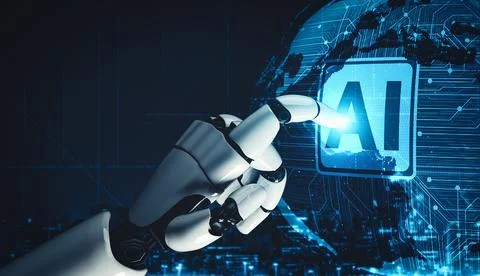 MLB Future artificial intelligence and machine learning for AI droid robot or イラスト素材