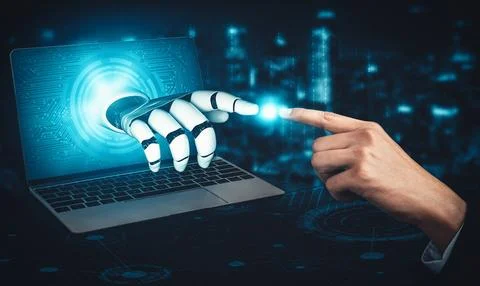 MLB Future artificial intelligence and machine learning for AI droid robot or 스톡 일러스트