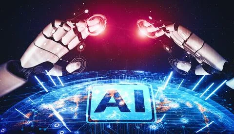 MLB Future artificial intelligence and machine learning for AI droid robot or イラスト素材