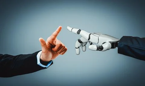 MLB Future artificial intelligence and machine learning for AI droid robot or Ilustración de archivo
