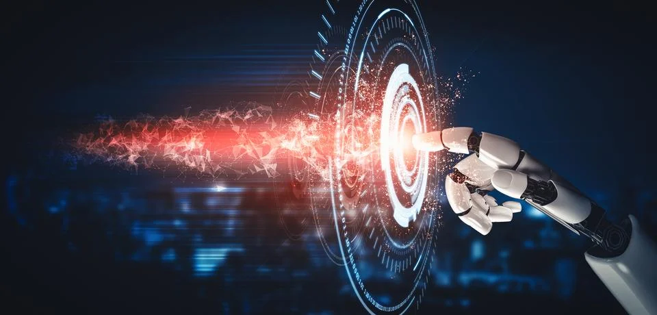 MLB Future artificial intelligence and machine learning for AI droid robot or 스톡 일러스트