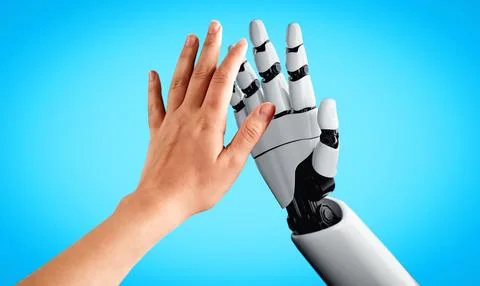 MLB Future artificial intelligence robot and cyborg. Stock Illustration