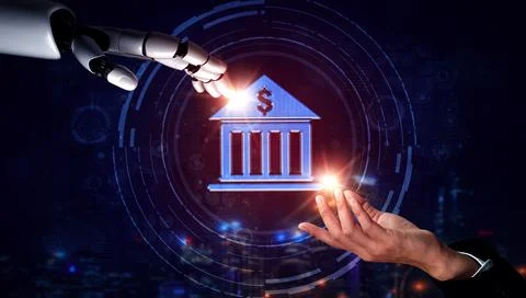 MLB Future artificial intelligence robot and cyborg. Stock Illustration