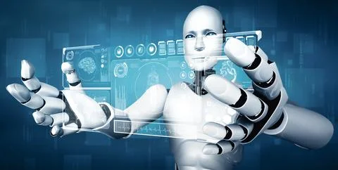 MLB Future medical technology controlled by AI robot using machine learning イラスト素材