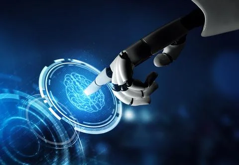 MLB Futuristic robot artificial intelligence concept. 스톡 일러스트