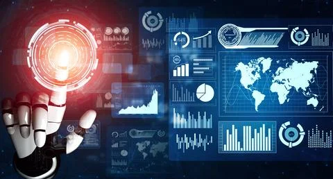 MLB Futuristic robot artificial intelligence concept. Stock Illustration