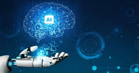 MLB Futuristic robot artificial intelligence concept. Stock Illustration