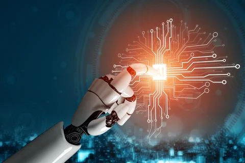 MLB Futuristic robot artificial intelligence concept. Stock Illustration