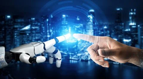 MLB Futuristic robot artificial intelligence concept. Stock Illustration