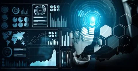 MLB Futuristic robot artificial intelligence concept. Stock Illustration