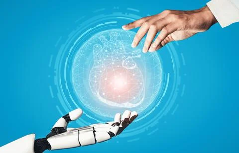 MLB Medical artificial intelligence droid robot working in future hospital Stock Illustration