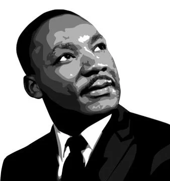 MLK / Martin Luther King Jr. Portrait. American civil rights activist Stock Illustration