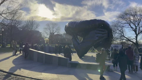 MLK Memorial "Embrace" - Camera Move - Boston Commons (SDR/709) Stock Footage 231444885