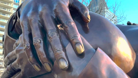 MLK Memorial "Embrace" Close Up MLK Hand -  Boston Commons (SDR/709) Stock Footage 231445228
