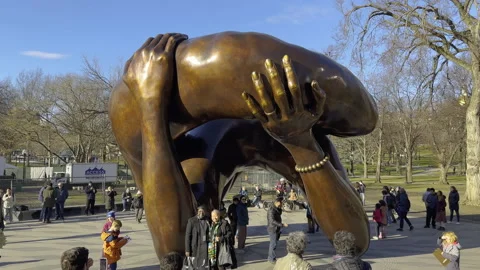 MLK Memorial "Embrace" - Infamous Angle - Boston Commons (SDR/709) Stock Footage 231446768