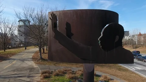 MLK Statue and Atlanta Skyline Stock Video Pond5