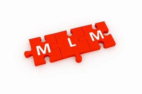 MLM puzzle concept white background 3D render illustration Stock Illustration