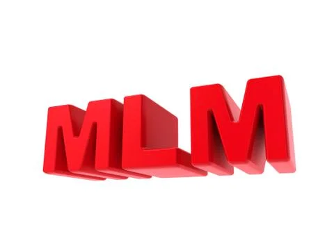 MLM - Red Text Isolated on White. Stock Illustration