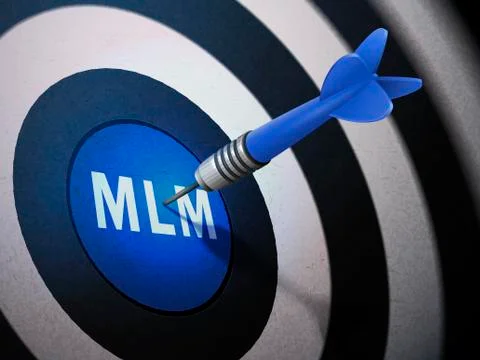 MLM target hitting by dart arrow Stock Illustration