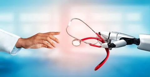 MLP 3D rendering medical artificial intelligence robot Stock Illustration