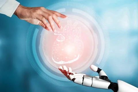 MLP 3D rendering medical artificial intelligence robot Stock Illustration