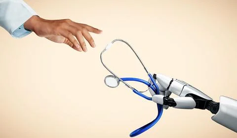 MLP 3D rendering medical artificial intelligence robot Stock Illustration
