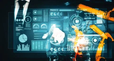MLP Advanced robot arm system for digital industry and factory robotic 스톡 사진