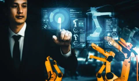 MLP Advanced robot arm system for digital industry and factory robotic Foto stock