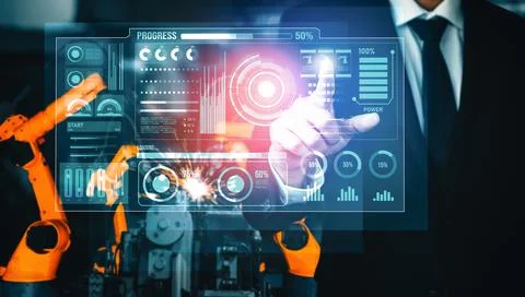 MLP Advanced robot arm system for digital industry and factory robotic 스톡 사진