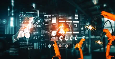 MLP Advanced robot arm system for digital industry and factory robotic 스톡 사진