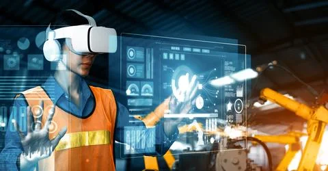 MLP Advanced robot arm system for digital industry and factory robotic Foto stock